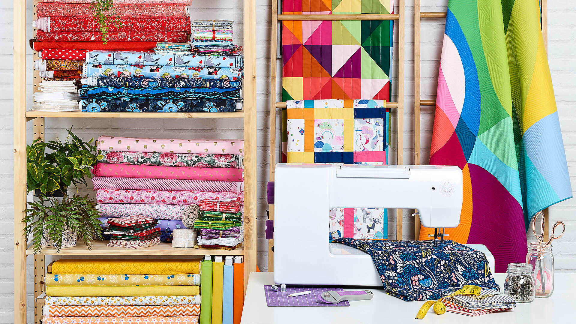 sewing machine and fabric